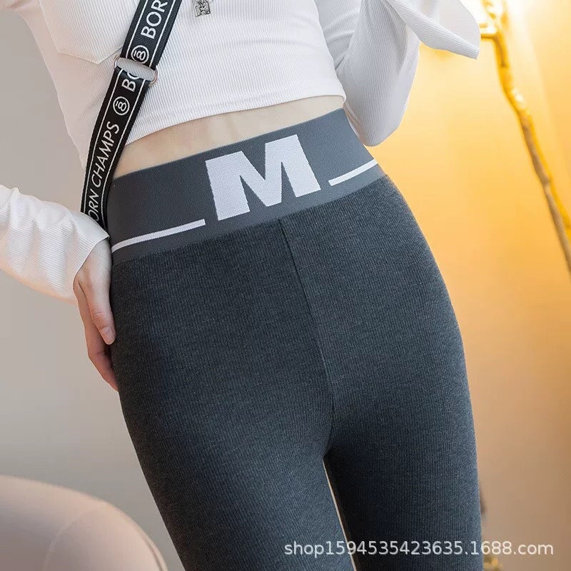 Quần Legging Nữ Cạp Chữ M Chất Cotton Tăm Thon Gọn Thời Trang Mẫu Mới | BigBuy360 - bigbuy360.vn