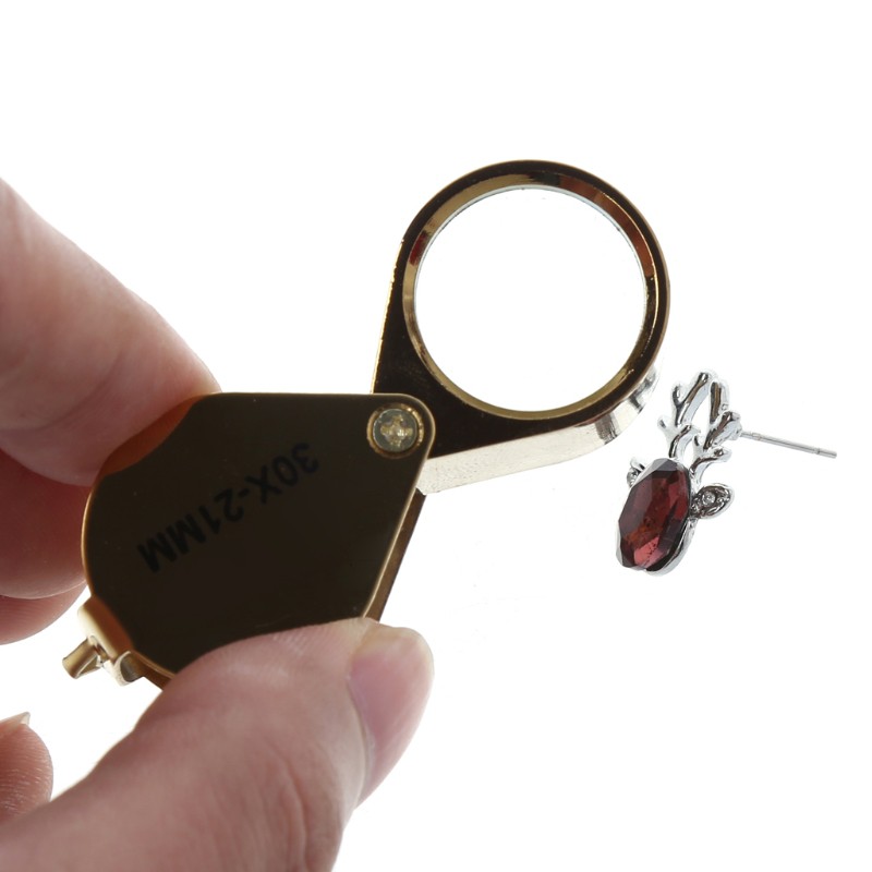 Kính lúp soi kim cương kích thước 30X 21mm có hộp đựng