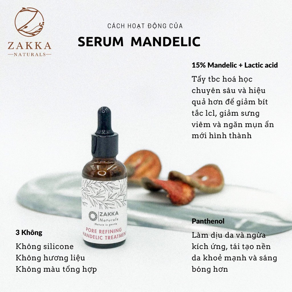 Serum (Tinh Chất) Mandelic Zakka Naturals Pore Refining Mandelic Treatment 10ml | BigBuy360 - bigbuy360.vn