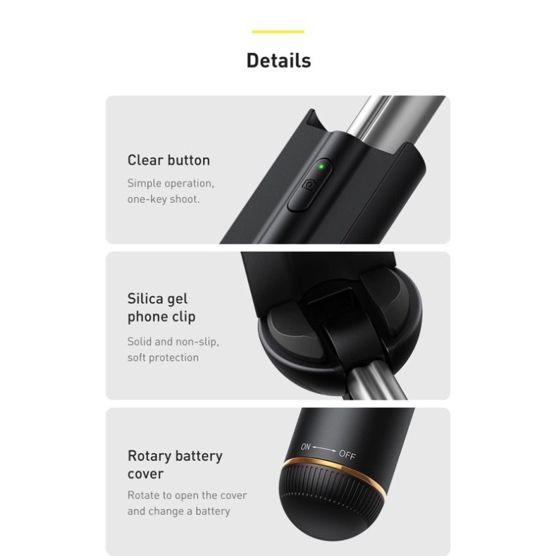 Gậy tự sướng Baseus Ultra Mini Bluetooth Folding Selfie Stick | BigBuy360 - bigbuy360.vn