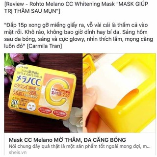 Mặt nạ CC Melano vitamin C trắng da