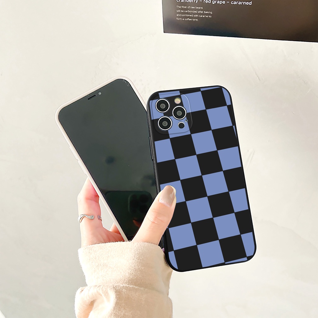 Ốp lưng iphone Blue Caro cạnh vuông 6/6plus/6s/6splus/7/7plus/8/8plus/x/xs/11/12/13/14/pro/max/promax/plus/shin/case