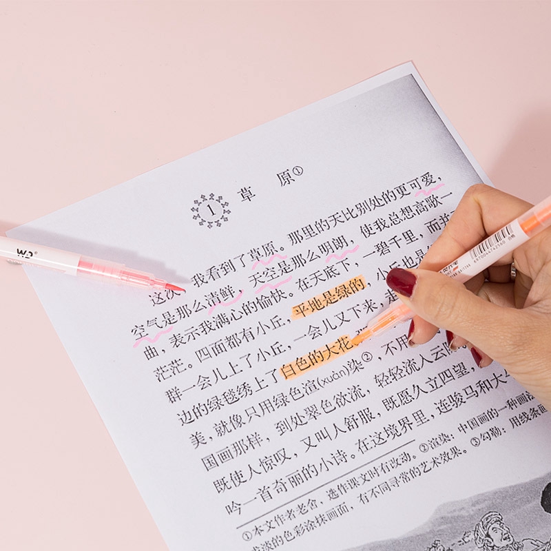 Set 6 bút highlight 2 đầu tiện dụng