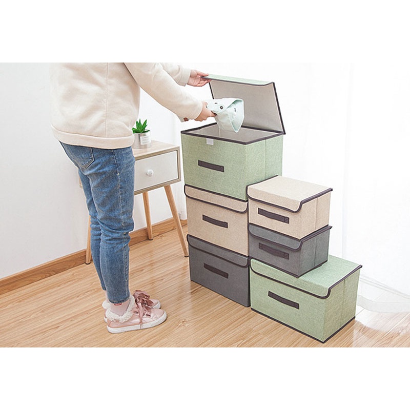 Có thể gấp lại Túi lưu trữ Hộp lưu trữ vải Hộp đựng quần áo đa năng Hộp lưu trữ chống bụi không dệt di động GM-SNH01