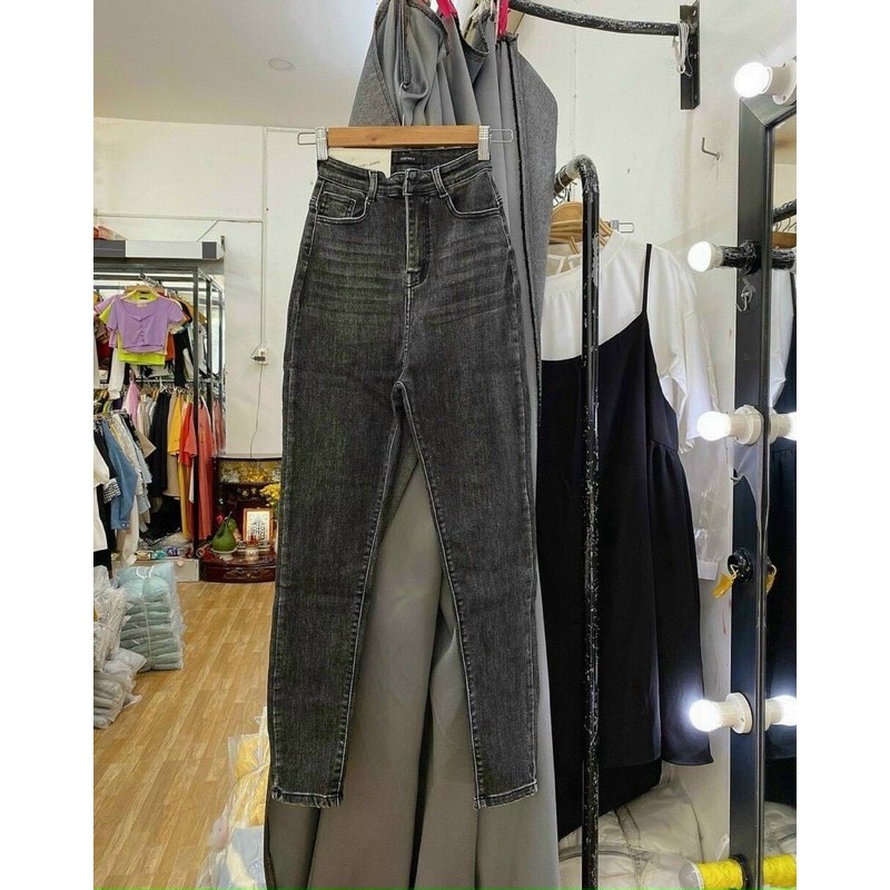 👉Jeans Dài Lưng Cao Co Giãn Trơn