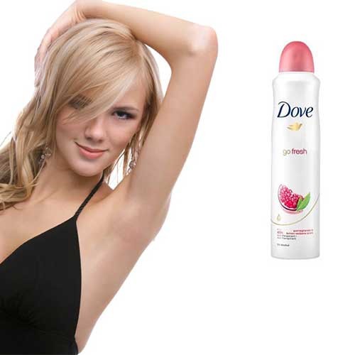 Xịt Khử Mùi Dove Go Fresh Pomegranate & Lemon Verbena Scent Moisturising Cream 48H - 150ml - Hương Lựu.