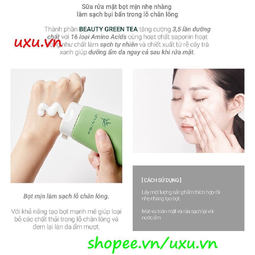 Sữa Rửa Mặt Nữ 150Ml Innisfree Green Tea Foam Trà Xanh, Với uxu.vn Tất Cả Là Chính Hãng.