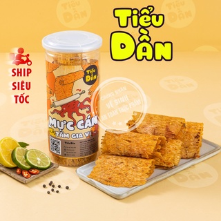 Mực cán tẩm gia vị hũ lớn 180g Tiểu Dần đồ ăn vặt Hà Nội vừa ngon vừa rẻ