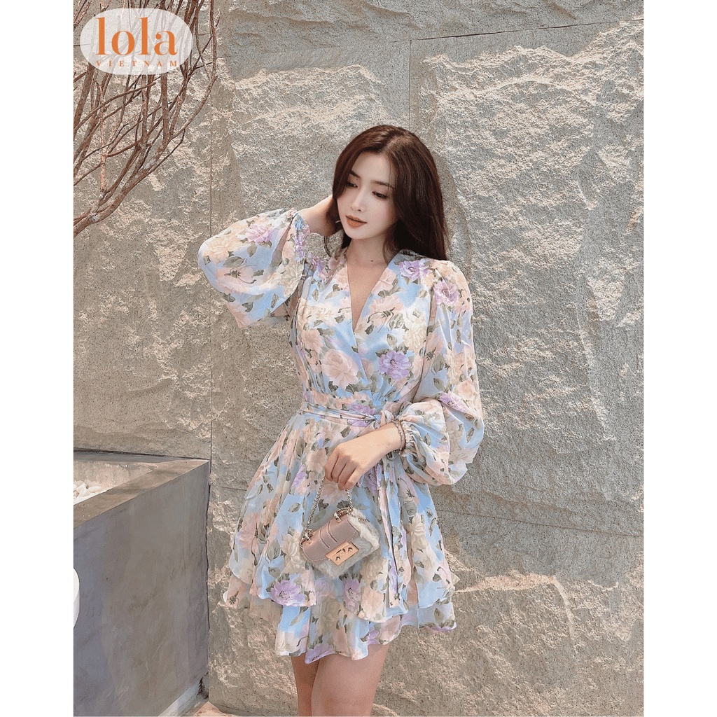 Bộ Jum Đồ Nữ Ngắn LOLA VIETNAM Jumpsuit Hoa Nhí Xòe Hai Tầng Thiết Kế Dài Tay Công Chúa Sang Chảnh DA10