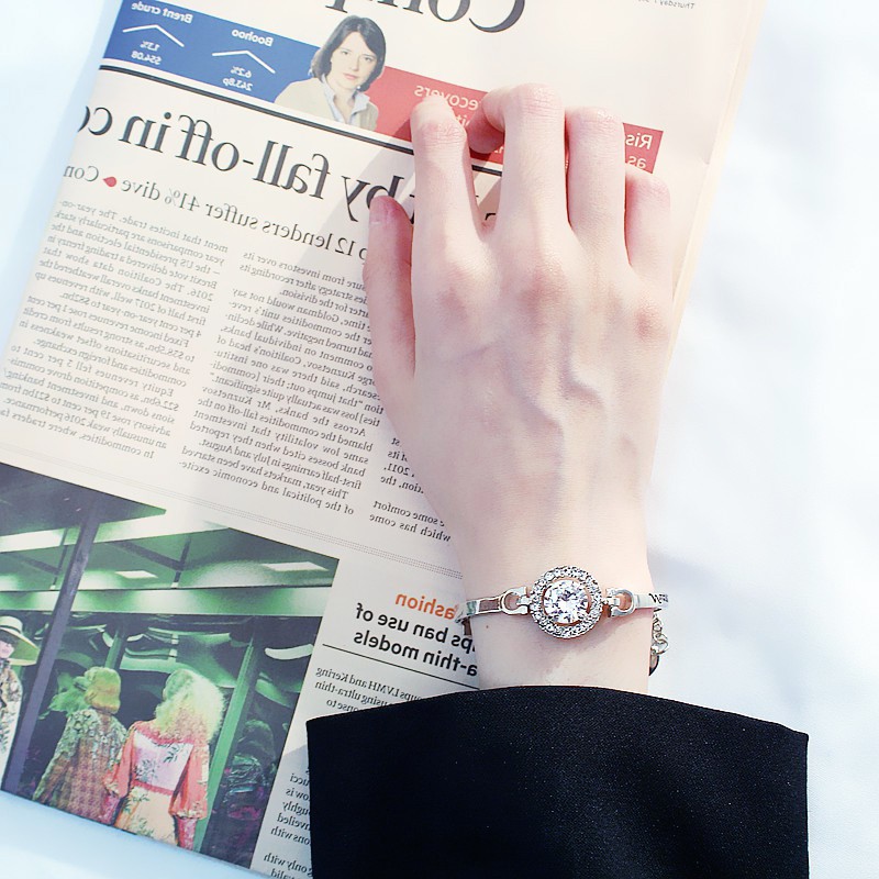 Vòng tay nữ mạ vàng lắc tay nữ đính đá kim cương nhân tạo lấp lánh thời trang sang trọng | BigBuy360 - bigbuy360.vn