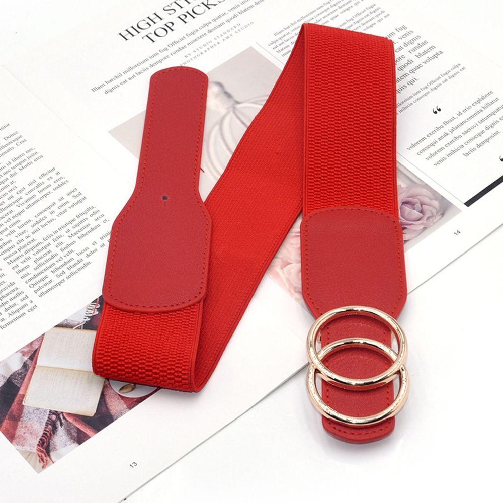 Thắt Lưng Bản Rộng Khóa Tròn Bằng Kim Loại Điều Chỉnh Được Phong Cách Hàn Quốc Cho Nữ