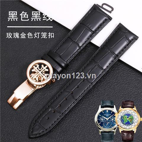 Đồng hồ đeo tay PATEK PHILIPPE ∈ Patek dây da màu đen có khóa cài có thể gập lại 2022 cho nam và nữ