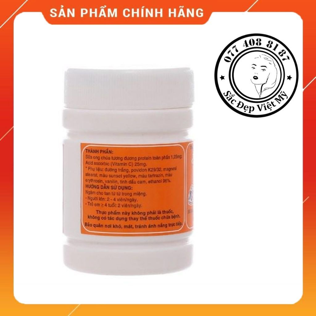 Kẹo Vitamin C_Viên Ngậm Sữa Ong Chúa Mekophar Hộp Lớn 24 Chai x 30 Viên