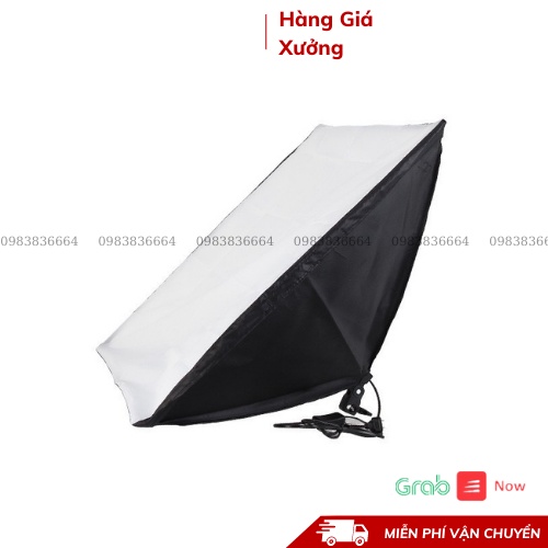 Bộ đèn studio chụp ảnh sản phẩm, quay phim, livestream chuyên nghiệp, chân cao 2m softbox 50x70cm