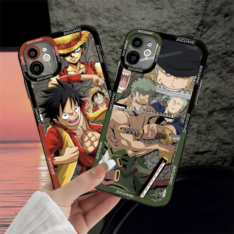 Ốp Điện Thoại Trong Suốt Họa Tiết One Piece Zoro Luffy Sanji Cho IPhone 14 13 12 11 Pro Max Xs Xr X 7 8 Plus 14Plus SE