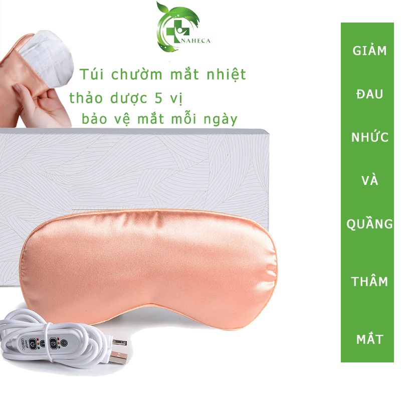 Túi chườm mắt thảo dược điện Naheca giúp làm giảm nhức mỏi mắt, quầng thâm mắt, bổ sung dưỡng chất cho da mắt