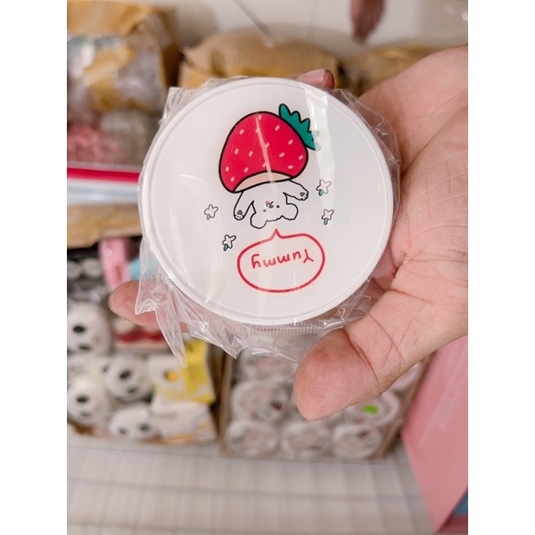 Khay tròn đựng lens dâu kute + các kiểu