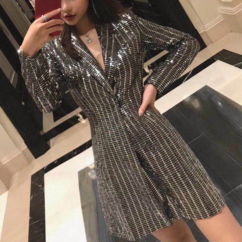 [ODER] Áo khoác blazer sequin ghi chú size MS089