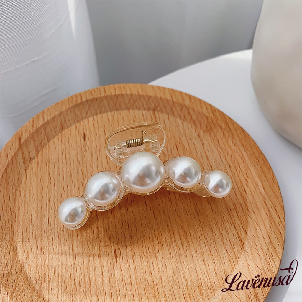 Kẹp tóc càng cua cao cấp nhựa đính ngọc trai nhân tạo thời trang LAVENUSA CT17