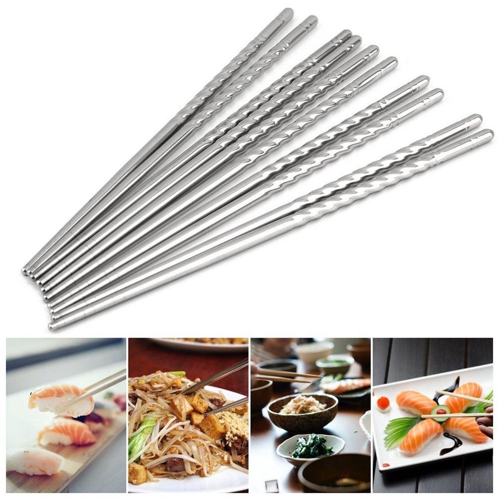 Đũa Chống Trượt Bằng Thép Không Gỉ Phong Cách Nhật Bản