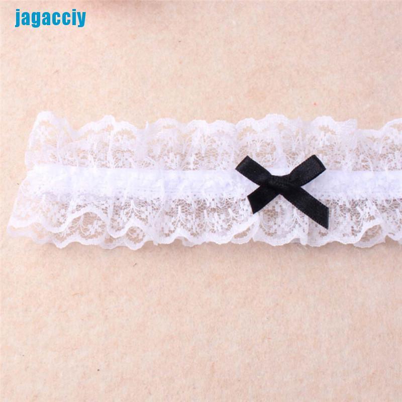 [jagacciy] Double Color Lace Ribbon Bowknot Wedding Bridal Hen Gift Garters Adjustable Sexy ggbo