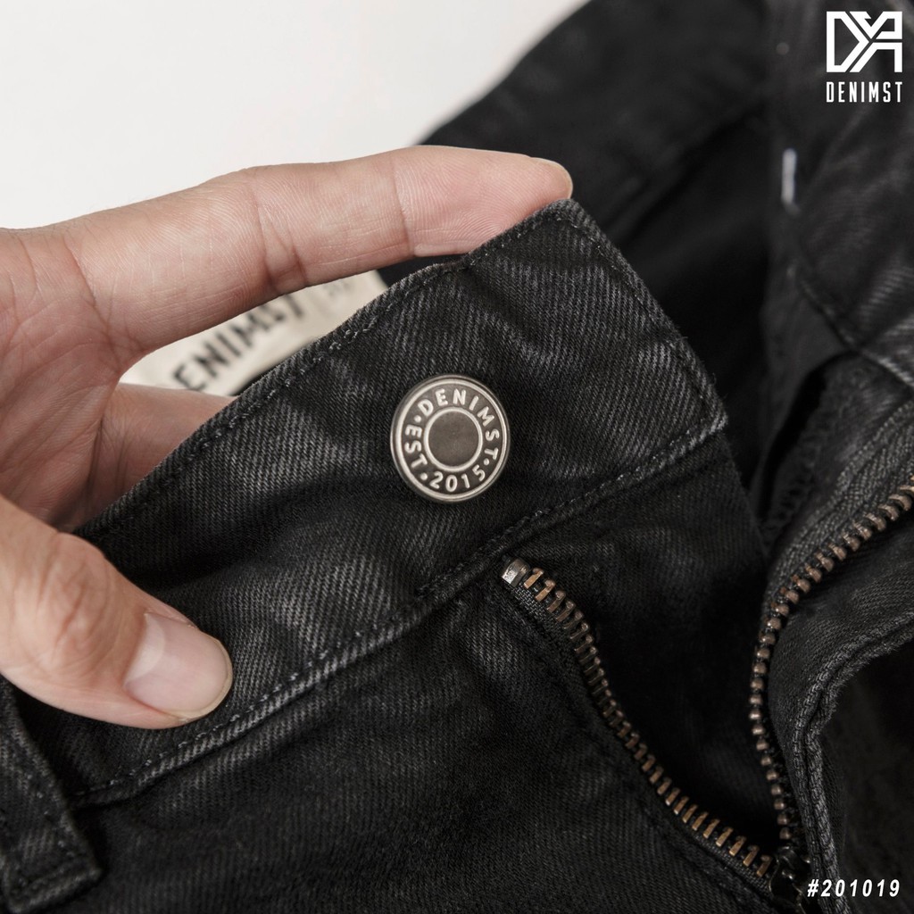 Quần jeans nam xám đen trơn DENIMST - Form Slim Fit dễ mặc - Jeans có sợi thun dày dặn mặc thoải mái, năng động 201019