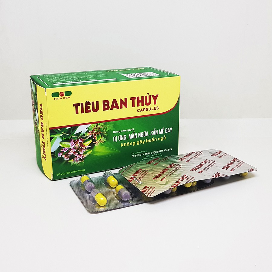 TIÊU BAN THỦY Capsules - Dị ứng, Mẩn ngứa, Sẩn mề đay