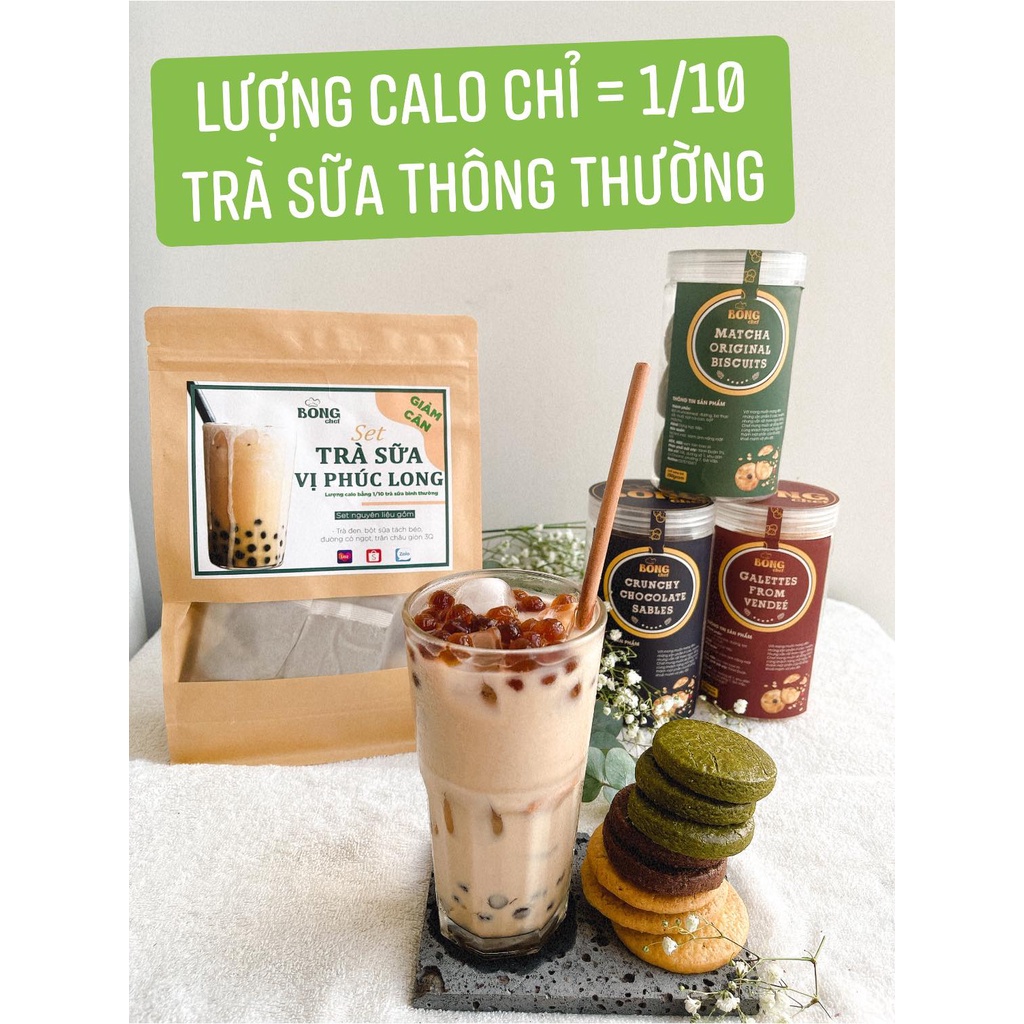 Trà sữa ít Calo 💥 CAO CẤP 💥 Trà Sữa Healthy Vị Phúc Long Kèm Trân Châu Siêu ngon, ít calo không sợ tăng cân