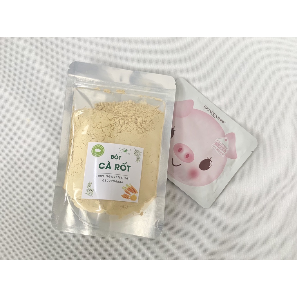 Bột cà rốt sấy lạnh nguyên chất dùng uống đẹp da, tạo màu thực phẩm, làm đồ ăn dặm cho bé (50gram-100gram-200gram)