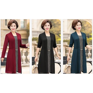 Đầm và áo khoác ngắn tay và dài tay  trung niên cho các mẹ và dì sang đẹp có bảng kích thước và ảnh thật