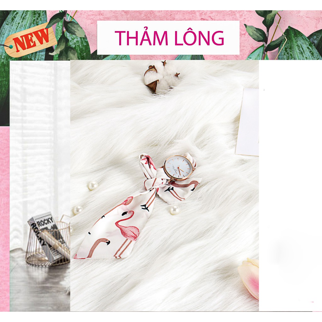 Thảm lông trắng trang trí nhà cửa (kích thước 1m x 50cm)