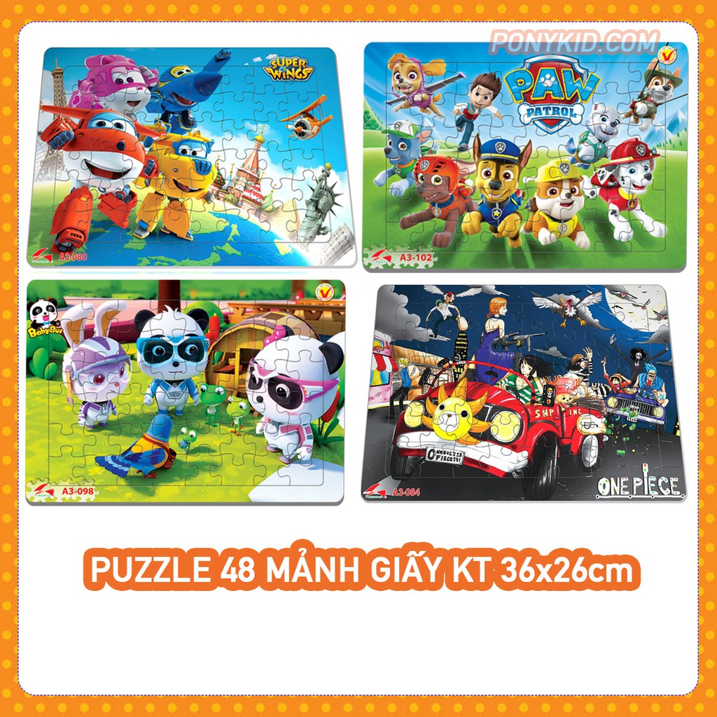 Tranh Ghép Hình 48 Mảnh Giấy Cho Bé/Puzzle 48 Mảnh/Đồ Chơi Puzzle Cho Bé Từ 3 Tuổi