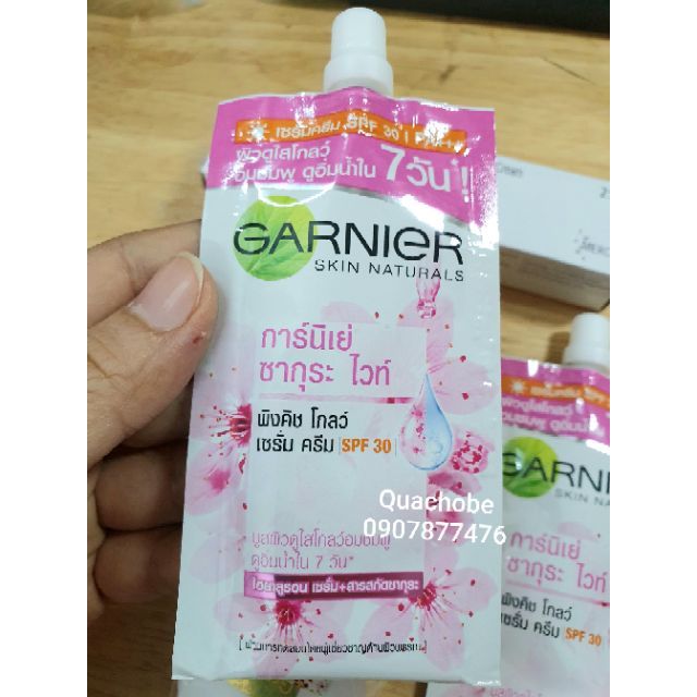 CHÍNH HÃNG, Gói kem Hồng dùng thử (chống nắng) và dưỡng trắng♥️ ((Garnier))Thái Lan