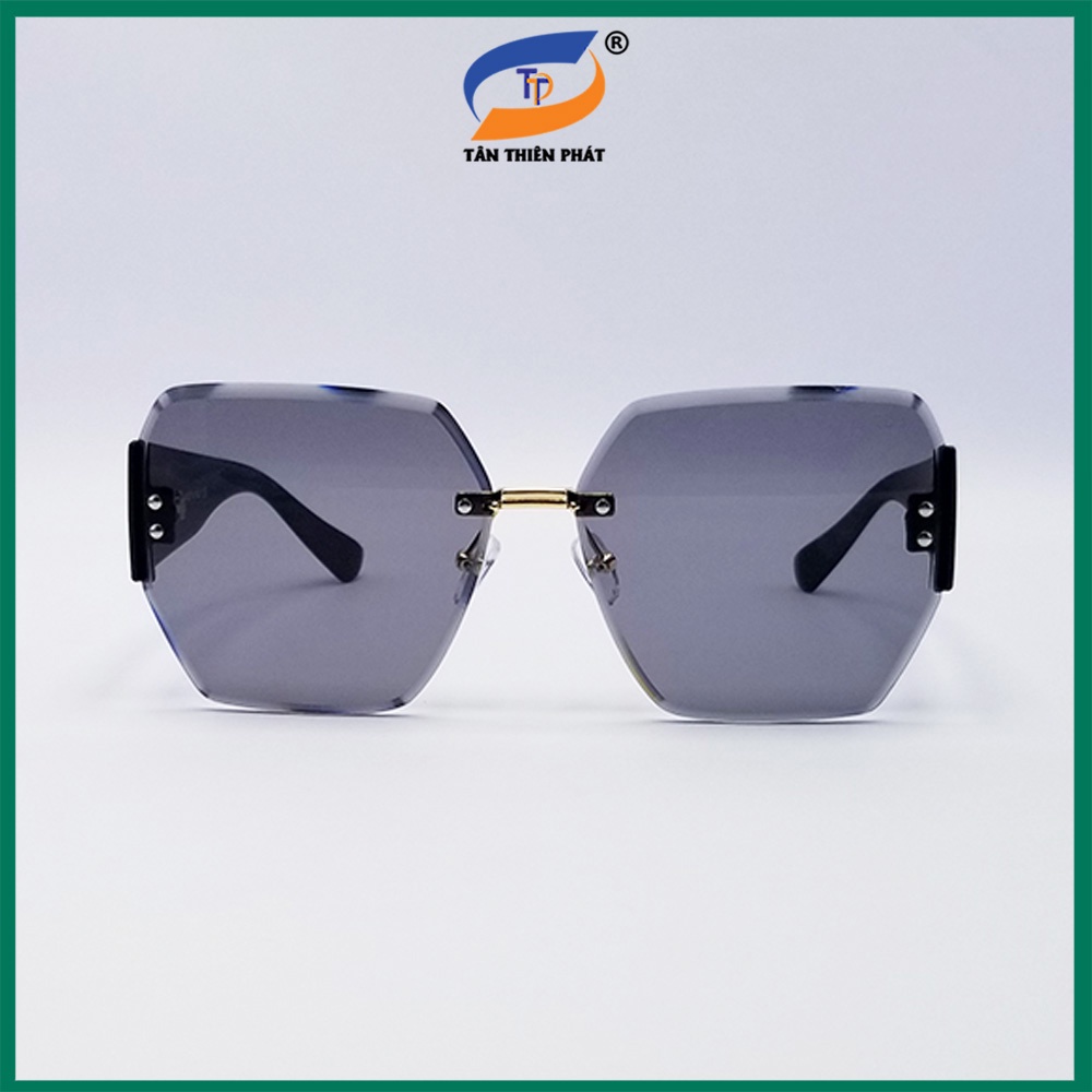 Kính mát nữ mắt không viền màu đen khói, nâu trà, tím TTP2206. Tròng Polycarbon chống nắng và tia UV, gọng ôm mặt