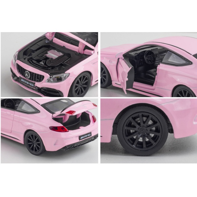 Đồ chơi Xe mô hình chất liệu hợp kim cao cấp mercedes-benz C63 tỉ lệ 1:32 Pink, quà tặng trang trí