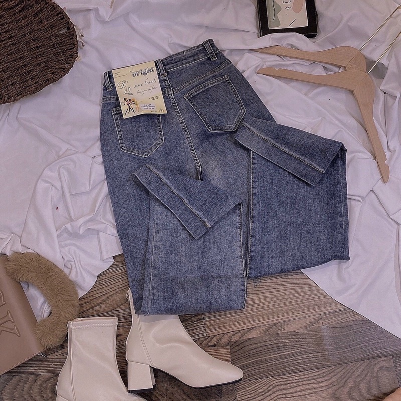 QUẦN JEANS ỐNG SUÔNG LƯNG CAO