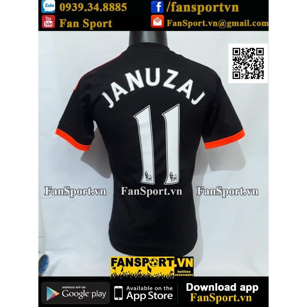 Áo đấu cầu thủ bóng đá Januzaj 11 Manchester United 2015-2016 thir shirt jersey black Adidas