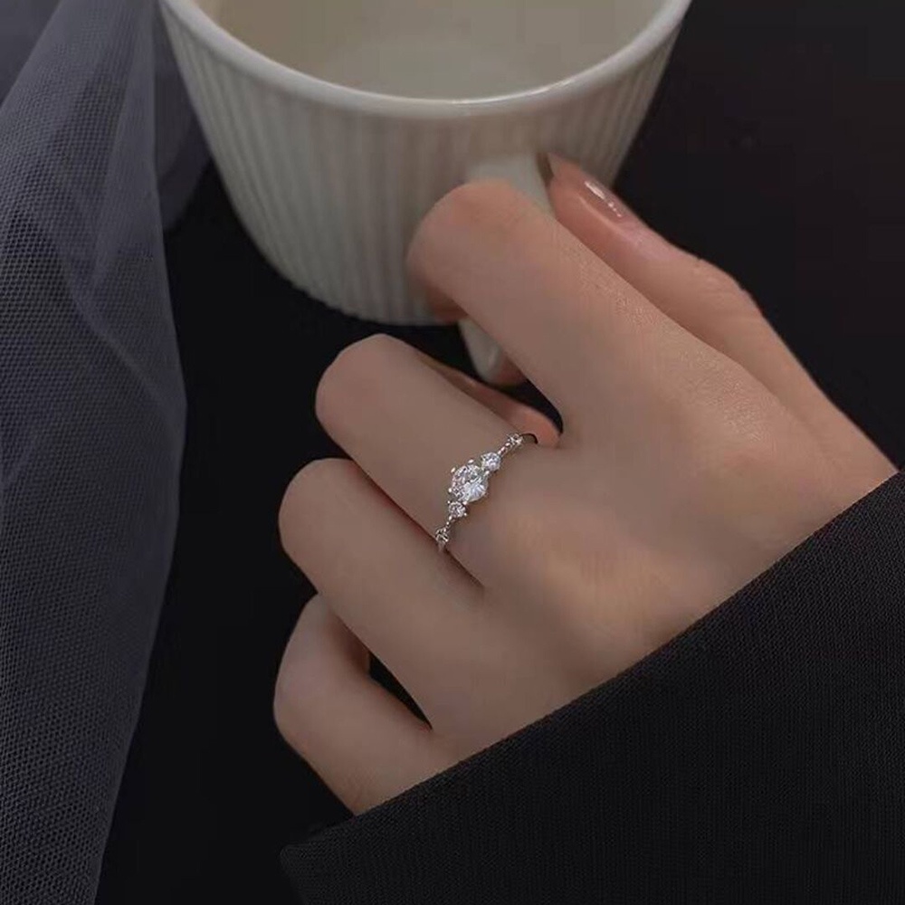 Nhẫn Hở Đính Đá Tinh Xảo Có Thể Điều Chỉnh Kích Cỡ