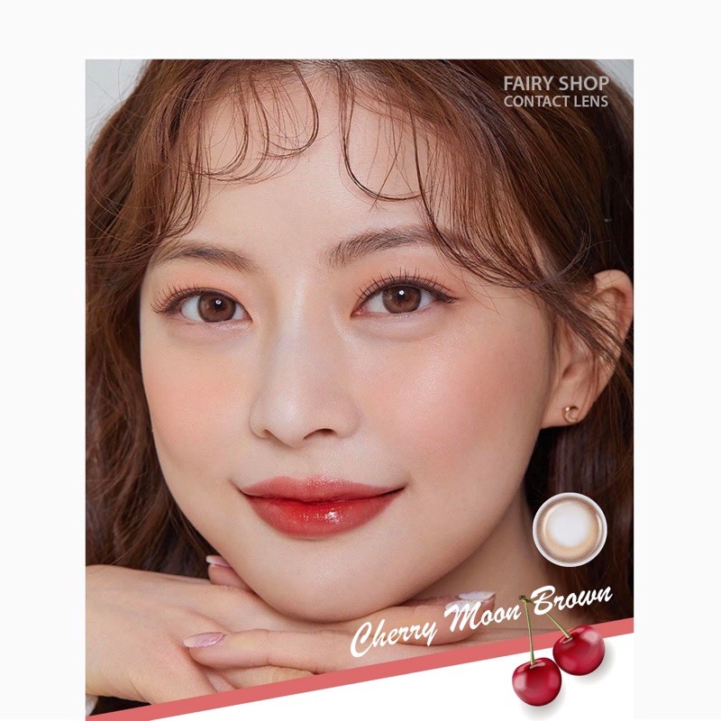 Áp tròng CherryMoon Brown ( Lens Trung Nội Địa) hạn 1 năm độ cận 0 - 7độ