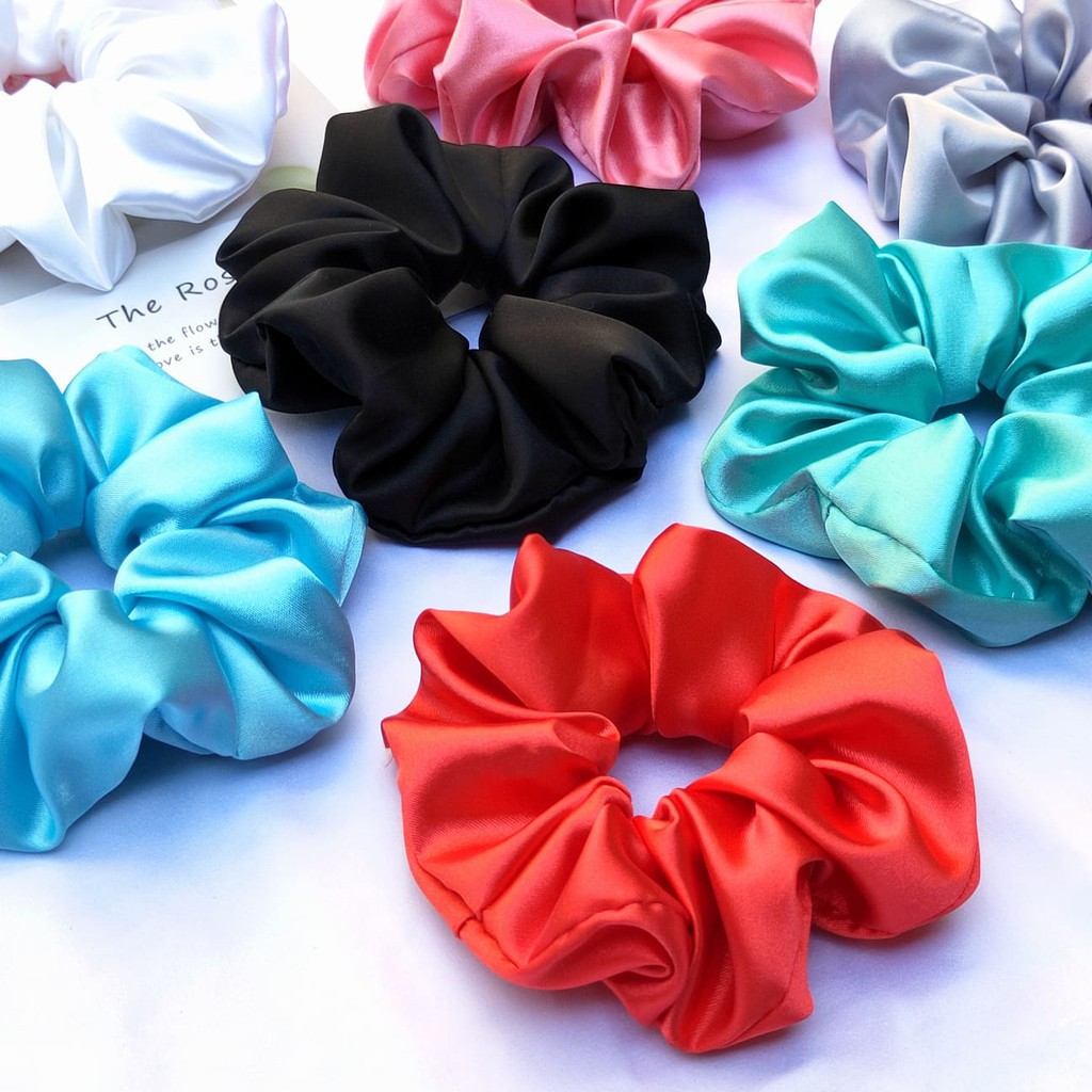 Dây cột tóc vải scrunchies phi bóng, đồ buộc tóc crunchies phụ kiện tóc