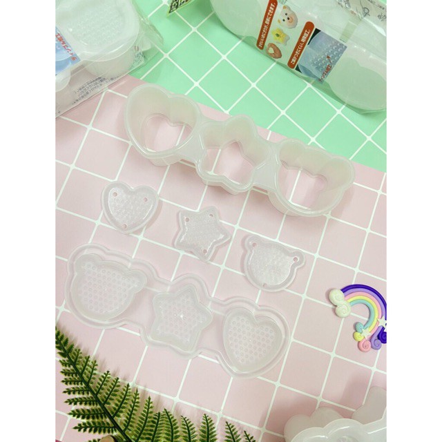 Bộ ba khuôn cơm trứng Nhật Inomata (nhựa trong)