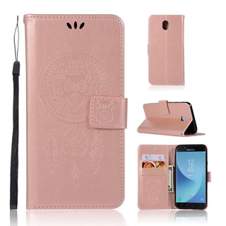 Bao da điện thoại màu trơn họa tiết Dreamcatcher dập nổi cho Samsung Galaxy A7 2017 A72018/A750 A8 A9 A8PLUS 2018