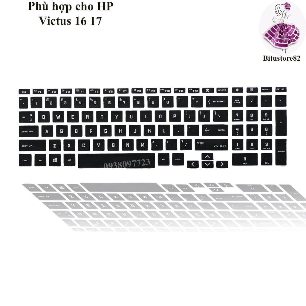 Ốp silicon bảo vệ bàn phím laptop HP VICTUS 16 khỏi bụi bẩn, nước.