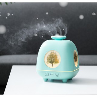 Máy xông tinh dầu, phun sương giả gốm sứ hoa 4 mùa kiêm LED 7 màu cao cấp 2019