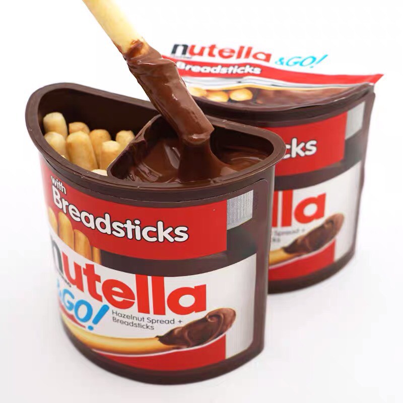 [THÙNG 16 HỘP] [DATE MỚI]  BÁNH QUE CHẤM SOCOLA HẠT DẺ NUTELLA HAZELNUT WITH BREADSTICKS (CHUẨN USA)