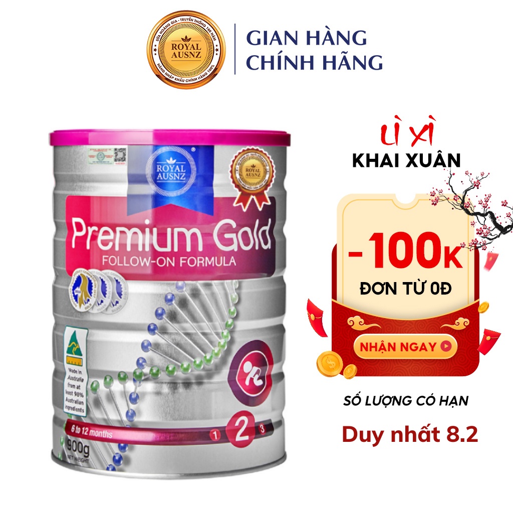 Sữa Bột Hoàng Gia Úc Premium Gold Số 2 Bổ Sung Vitamin