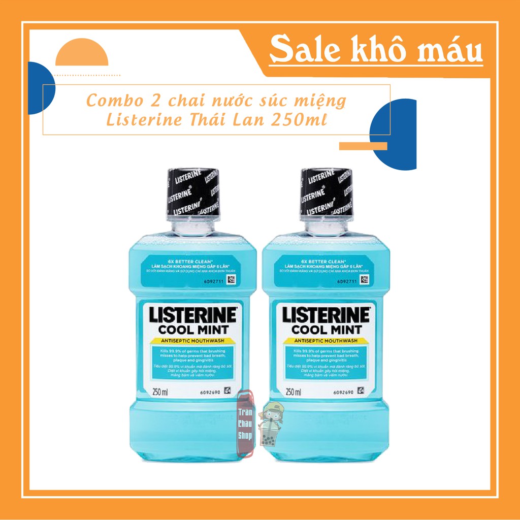 [COMBO HOT] Combo 2 chai nước súc miệng Listerine 250ml Thái Lan