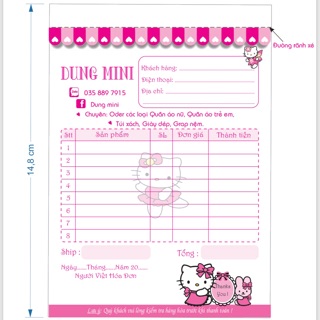 💓 5 quyển Hoá đơn bán hàng Mini in theo yêu cầu