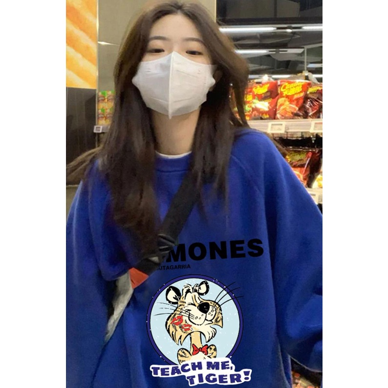 NRVP Áo Thun Tay Dài Oversize In Họa Tiết Phong Cách Hàn Quốc Thời Trang Cho Nam Và Nữ