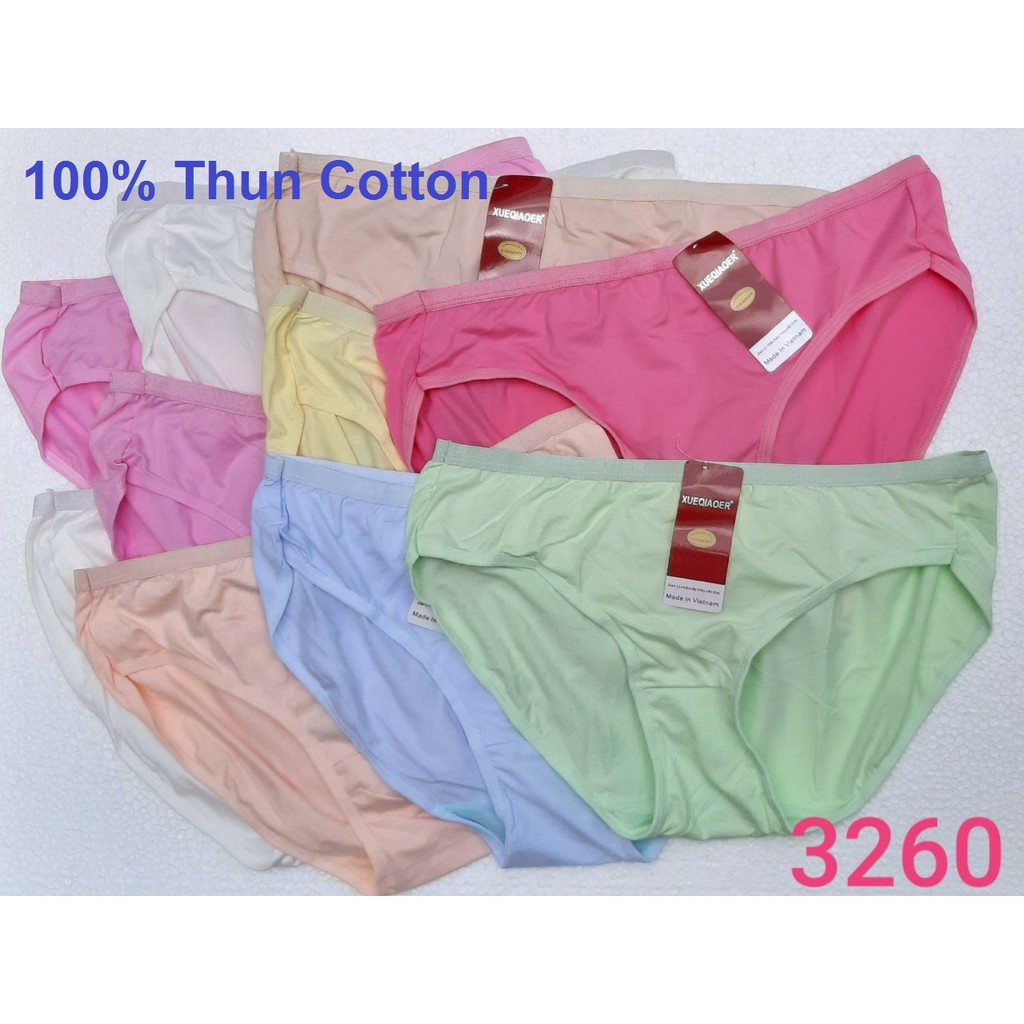 [Big Size 70- đến 86 kg] 10 Quần lót nữ ( Giá rẻ) Thun 100% Cotton Cao Cấp mềm mại Dệt Kim - Vòng Eo từ 70cm đến 102cm